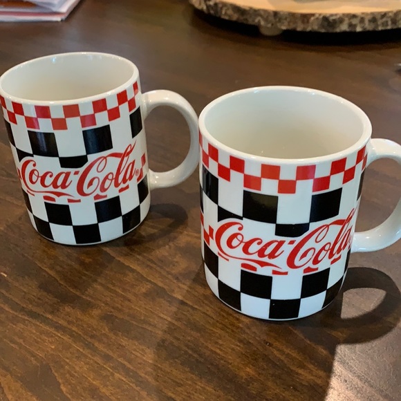 Vintage Coca Cola Checkered Coffee Mug - By Gibson - Picture 1 of 3